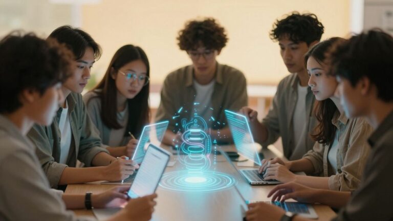 Pessoas aprendendo sobre inteligência artificial de forma descomplicada.